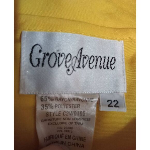 Grove Avenue Shirt Ladies 22 Yellow Semi Sheer Button Front - Picture 5 of 6